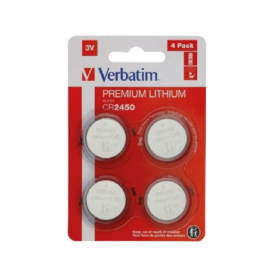 Picture of BATTERIES CR2450 X4 LITHIUM VERBATIM