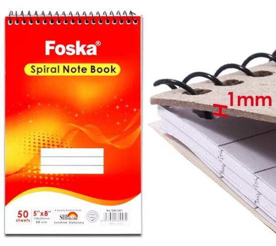 Picture of A5 NOTEBOOK TOP SPIRAL 50 SHTS FOSKA