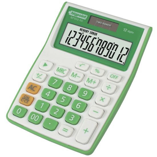 Picture of CALCULATOR BIGPOINT 12 DIG GREEN BP502