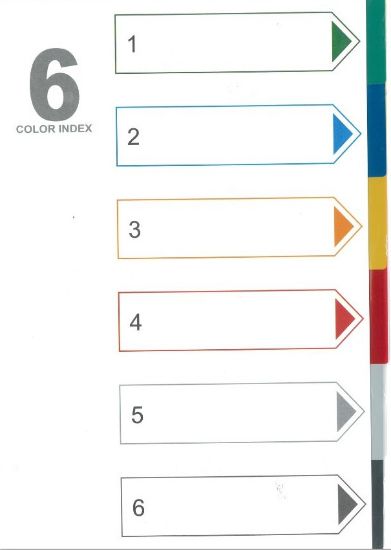 Picture of DIVIDERS BOARD X6 COLOURED