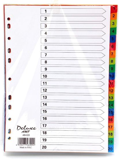Picture of DIVIDERS PP 1-20 COLOURED