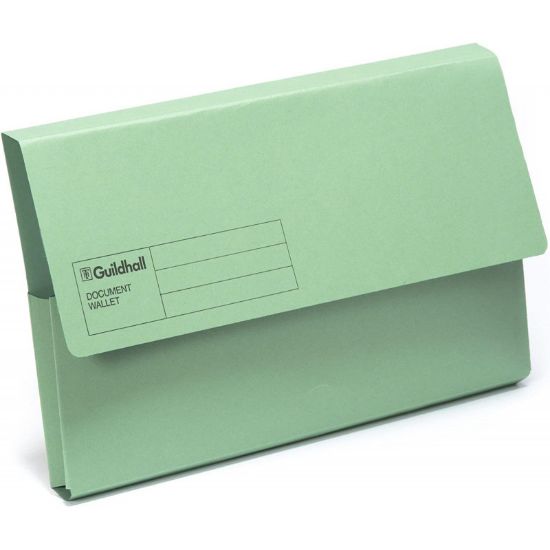 Picture of DOCUMENT WALLET CARDBOARD GREEN