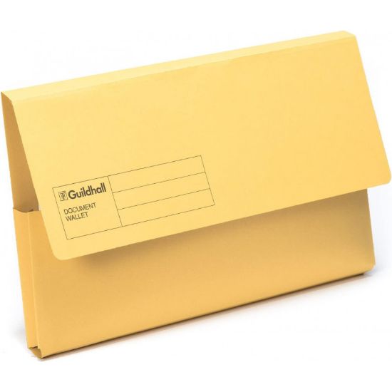 Picture of DOCUMENT WALLET CARDBOARD YELLOW