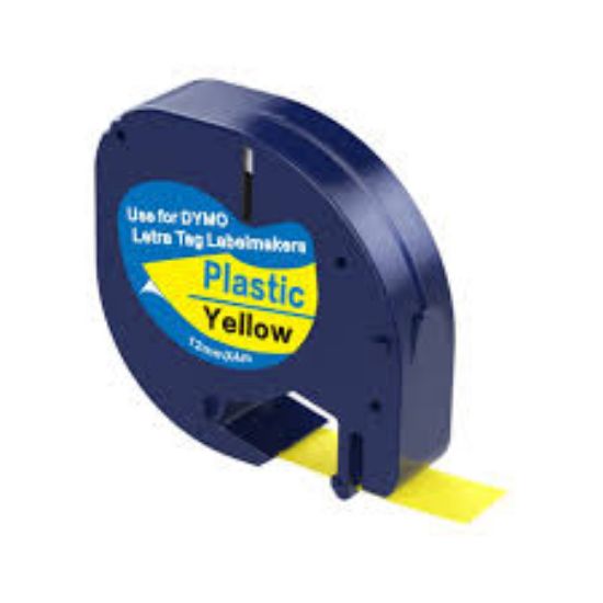Picture of DYMO TAPE BLK/YELLOW 12MM X 4M 91202