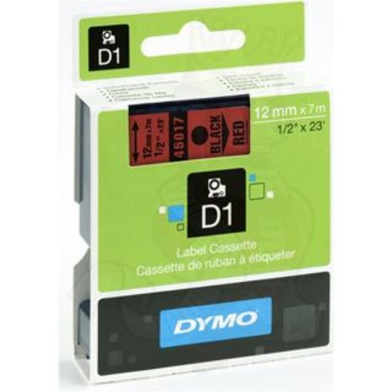 Picture of DYMO TAPE BLK/RED 12MM X 7M 45017