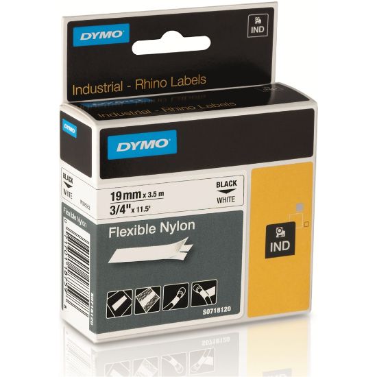 Picture of DYMO TAPE BLK/WHITE 19MM X 3.5M 18489