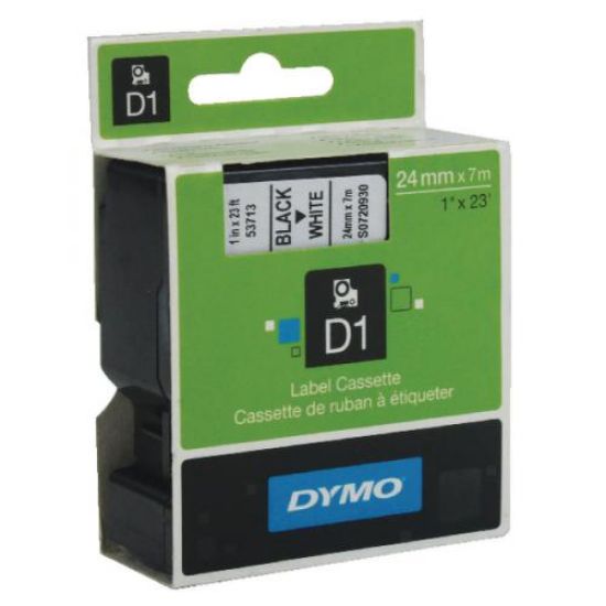 Picture of DYMO TAPE BLK/WHITE 24MM X 7M 53713