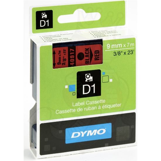 Picture of DYMO TAPE BLACK/RED 9MM X 7M 40917