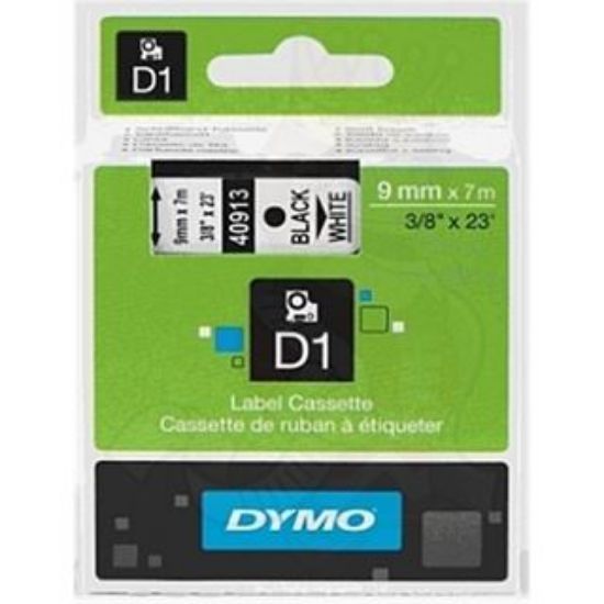 Picture of DYMO TAPE BLACK/WHITE 9MM X 7M 40913