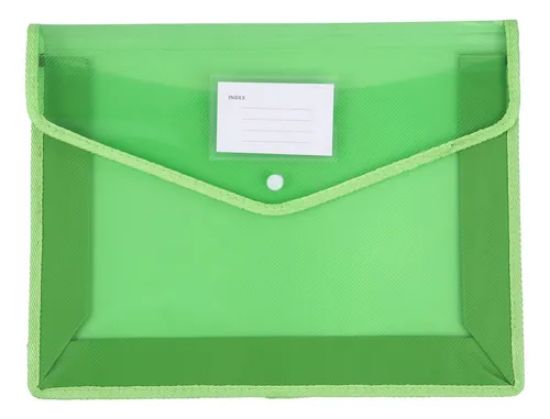 Picture of A4 FOLDER W. BUTTON GREEN PIPING