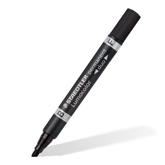 Picture of STAEDTLER PERM MARKER DUO MED/FINE BLACK