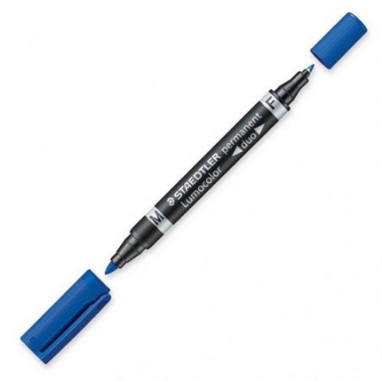 Picture of STAEDTLER PERM MARKER DUO MED/FINE BLUE
