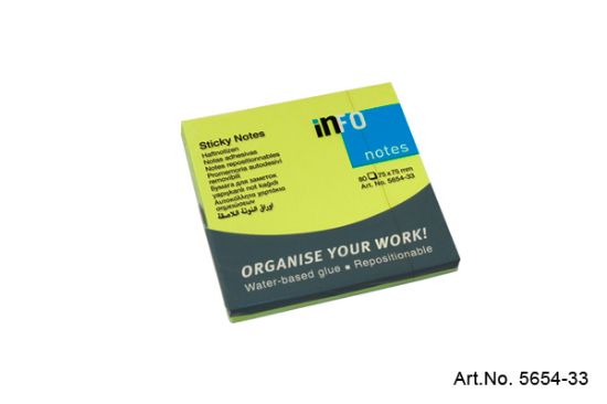 Picture of INFO NOTES 75X75 NEON GREEN 5654-33
