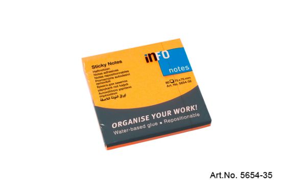 Picture of INFO NOTES 75X75 NEON ORANGE 5654-35