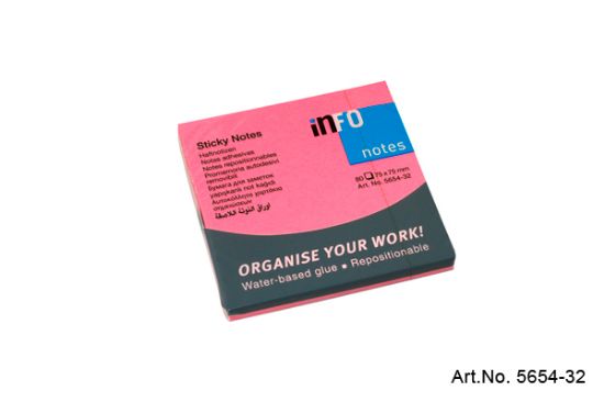 Picture of INFO NOTES 75X75 NEON PINK 5654-32