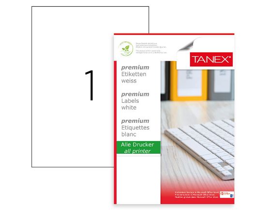Picture of STICKERS WHITE 210X297MM 1/A4 100PCS