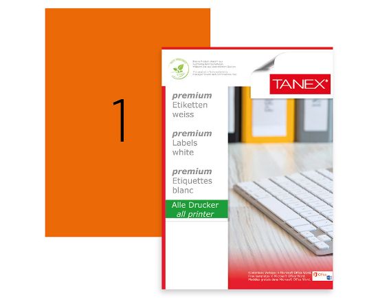 Picture of STICKERS ORANGE 210X297MM 1/A4 25PCS