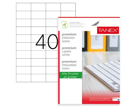 Picture of STICKERS WHITE 52X30MM X100