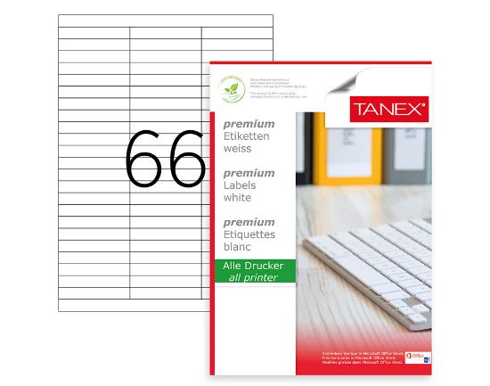 Picture of STICKERS WHITE 70X16.9MM 51/A4 100PCS