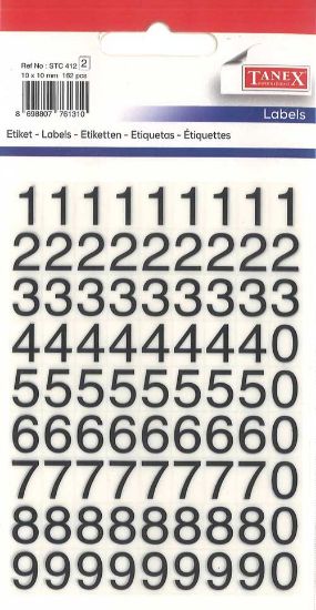 Picture of STICKERS NUMBERS 1-10 10X10MM 162PCS