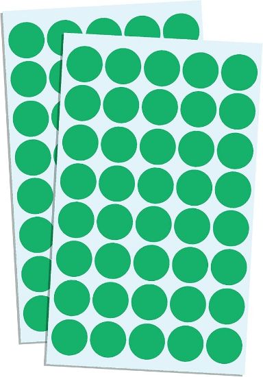 Picture of ROUND STICKERS 13MM GREEN X350