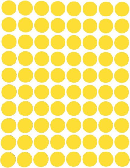Picture of ROUND STICKERS 13MM YELLOW X350