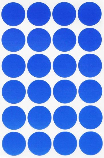 Picture of ROUND STICKERS 25MM BLUE X100