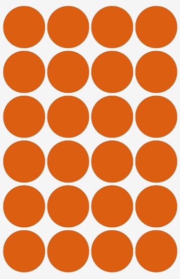 Picture of ROUND STICKERS 25MM ORANGE X100