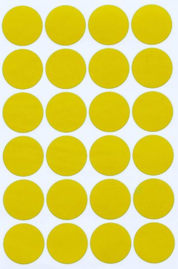 Picture of ROUND STICKERS 25MM YELLOW X100