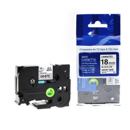 Picture of BROTHER TAPE BLACK ON WHITE TZE241 18MM