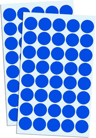Picture of ROUND STICKERS 19MM BLUE X175