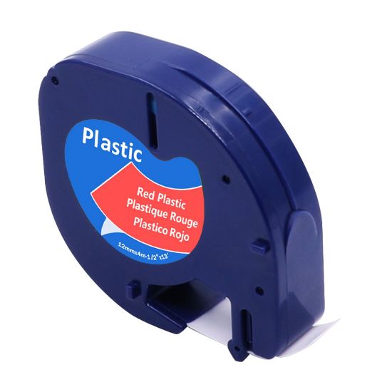 Picture of DYMO TAPE BLK/RED 12MM X 4M PLAST 91203