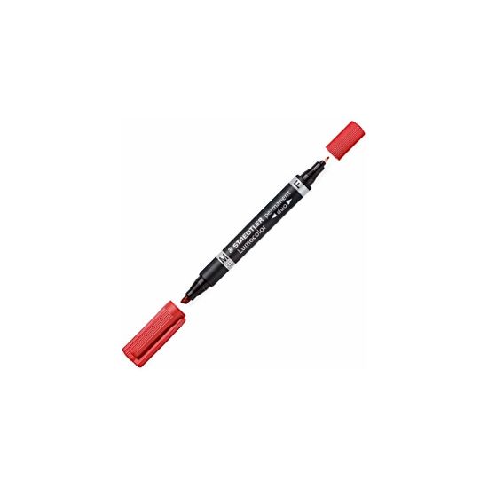 Picture of STAEDTLER PERM MARKER DUO MED/FINE RED
