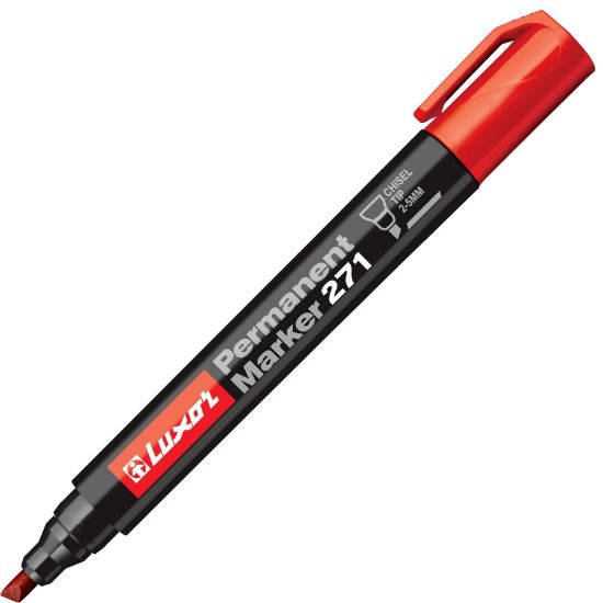 Picture of LUXOR PERMANENT MARKER 271 CHISEL RED