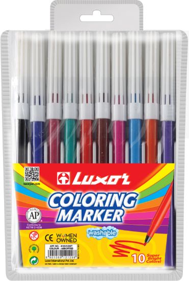 Picture of FIBRE COLOUR MARKERS 10COL LUXOR