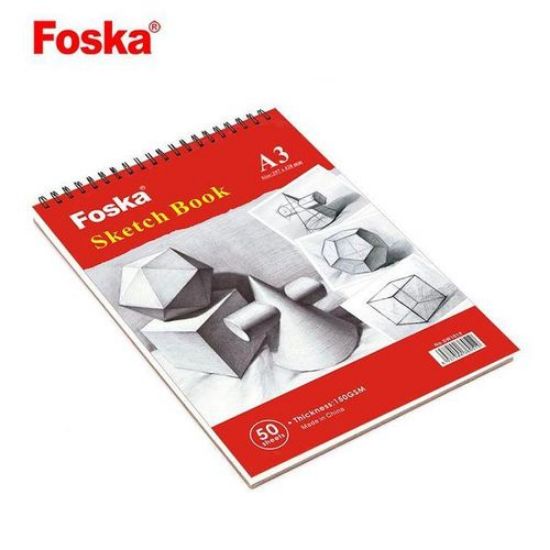Picture of A3 SKETCH BOOK SPIRAL 150GSM 50SHTS FOSK