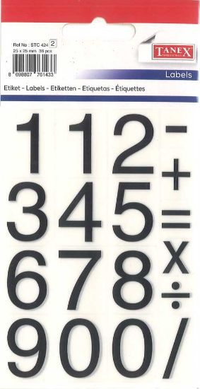 Picture of STICKERS NUMBERS 1-10 25X25MM 72PCS
