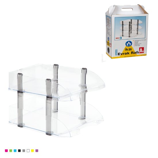 Picture of DESK TRAYS EXECUTIVE X2 TRANSPARENT 4092