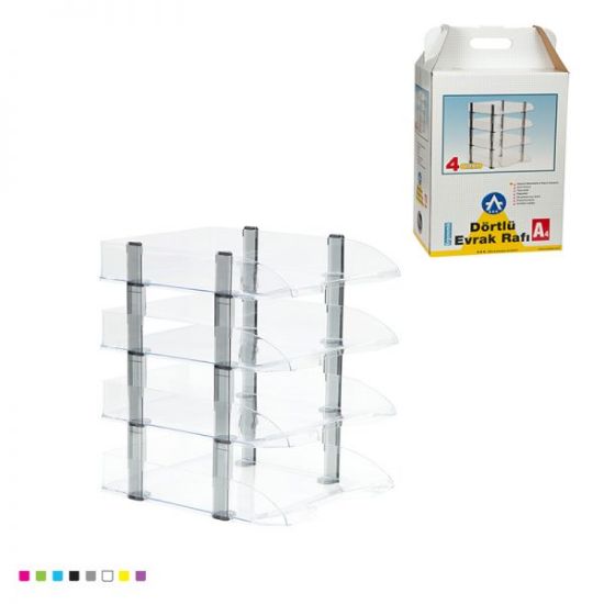 Picture of DESK TRAYS EXECUTIVE X4 TRANSPARENT 4094