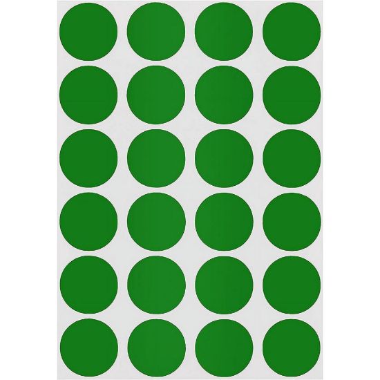 Picture of ROUND STICKERS 25MM GREEN ON A4 X100 SHT