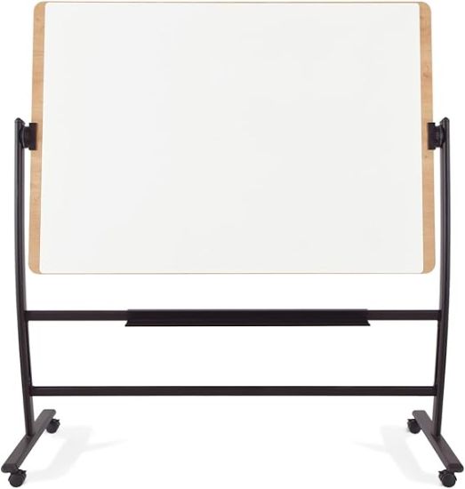 Picture of OAK WHITEBOARD EASEL W WHEELS 200X69CM