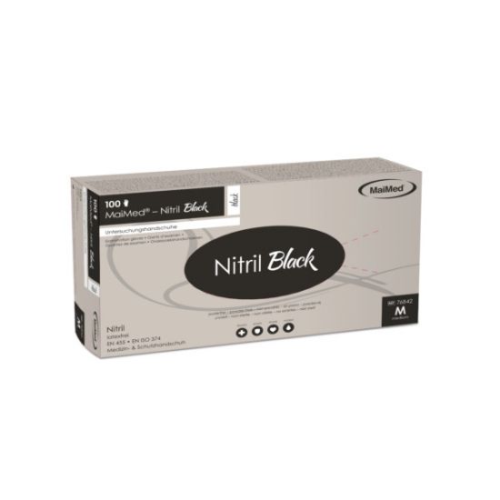 Picture of NITRILE PF GLOVES MEDIUM BLACK X100