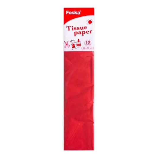 Picture of TISSUE PAPER RED 50X70CM X10 FOSKA
