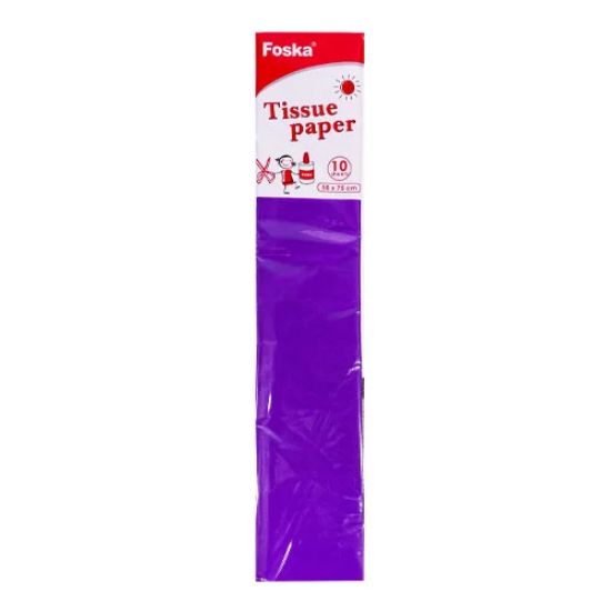 Picture of TISSUE PAPER PURPLE 50X70CM X10 FOSKA