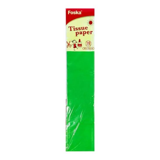 Picture of TISSUE PAPER GREEN 50X70CM X10 FOSKA