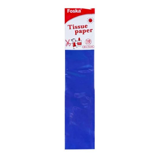 Picture of TISSUE PAPER DARK BLUE 50X70CM X10 FOSKA