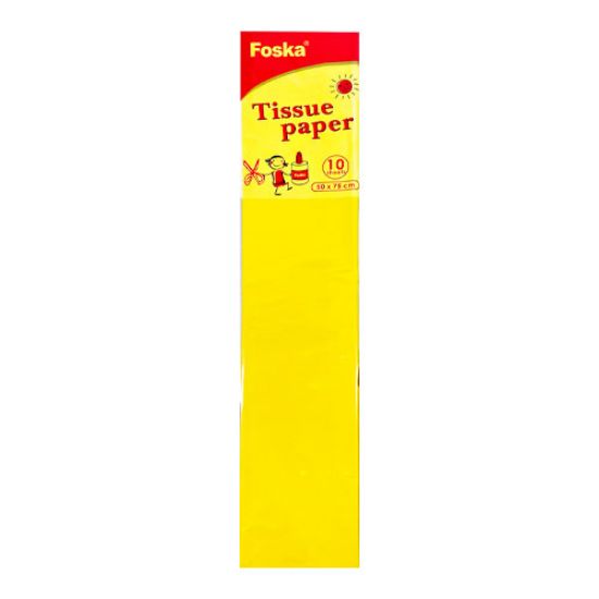 Picture of TISSUE PAPER YELLOW 50X70CM X10 FOSKA