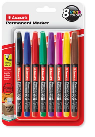 Picture of LUXOR PERMANENT MARKER 100 1.0MM 8 COLS