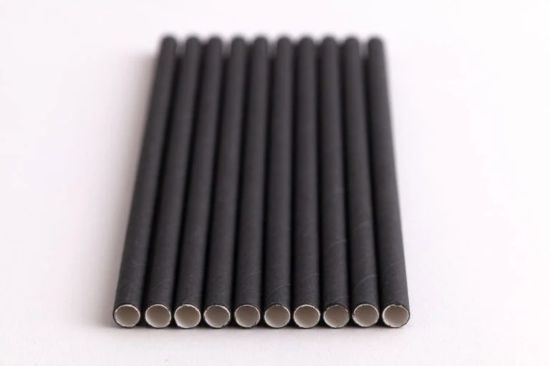Picture of STRAWS PAPER 6 X 200MM BLACK X100