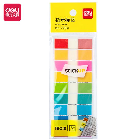 Picture of INDEX TABS PVC 12X44 9X20PCS 25908 DELI